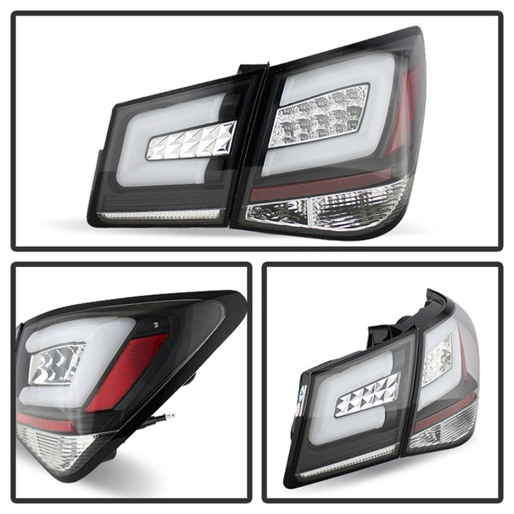 Spyder Chevy Cruze 2011-2014 Light Bar LED Tail Lights Black ALT-YD-CCRZ11-LBLED-BK - Bull Strap