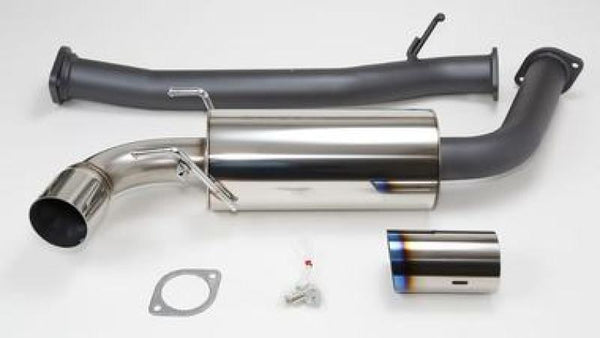 HKS RX8 75mm Single Ti-Tip Hi Power Cat-back Exhaust (SUS304 NO COATING) - Bull Strap