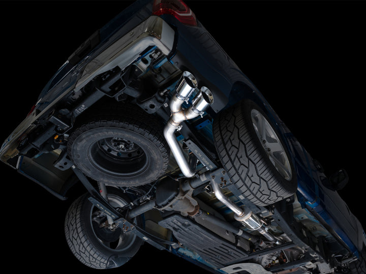 AWE 21-25 Ford F150 (14th Gen Reg Cab) Cat-Back Exhaust - 4.5in Dual Side Exit Chrome Tips - Bull Strap