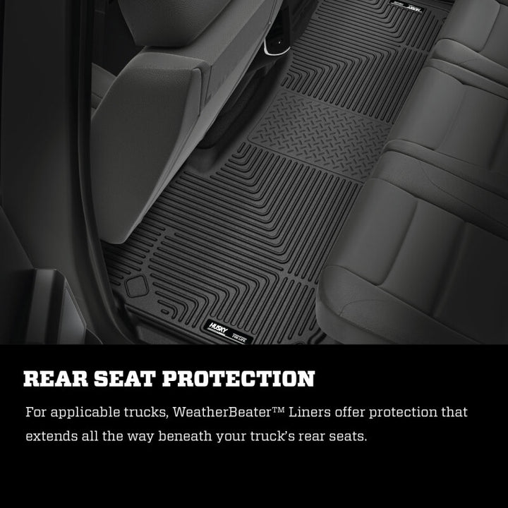 Husky Liners 03-08 Dodge Ram 1500/2500/3500 Quad Cab WeatherBeater Combo Gray Floor Liners - Bull Strap