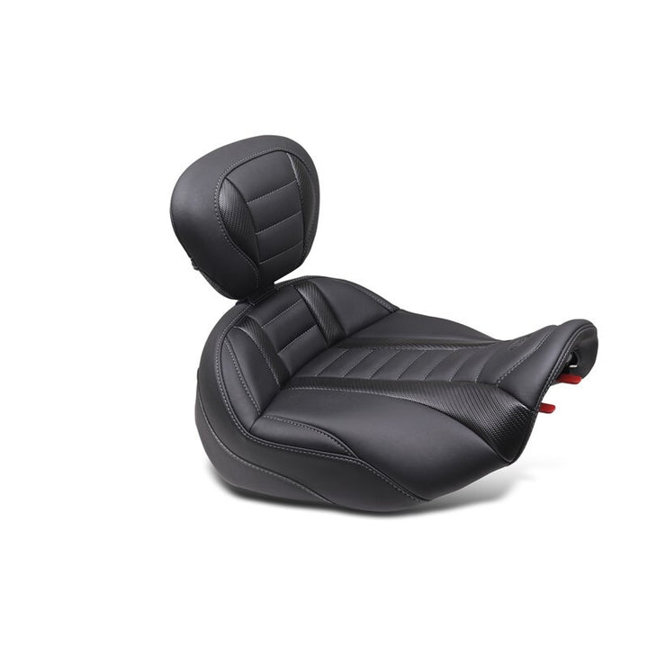 Mustang 23-24 HD CVO Rd Glide(ST), 2024 Rd Glide and Str Glide Pass Arm Backrest - Black/Gray Stitch - Bull Strap