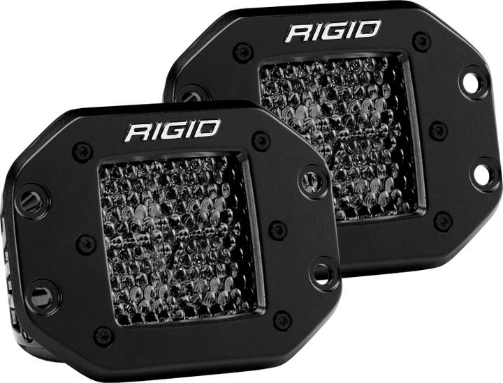 Rigid Industries D Series PRO Midnight Edition - Spot - Diffused - Pair - Bull Strap