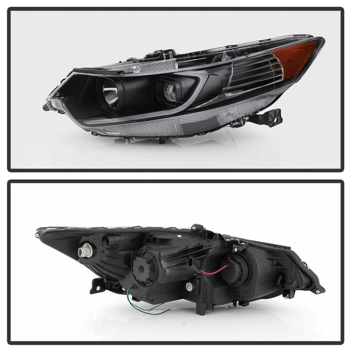 xTune 09-14 Acura TSX Projector Headlights - Light Bar DRL - Black (PRO-JH-ATSX09-LB-BK) - Bull Strap
