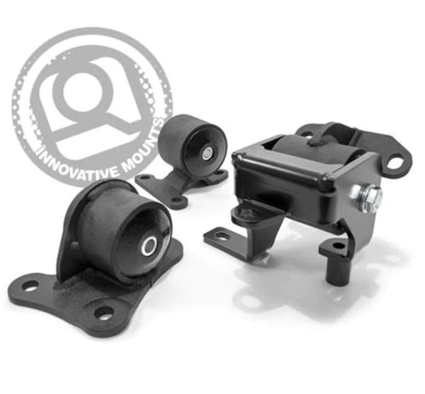 Innovative 97-01 Honda Prelude H/F Series Black Replacement Steel Mounts 75A Bushings - Bull Strap