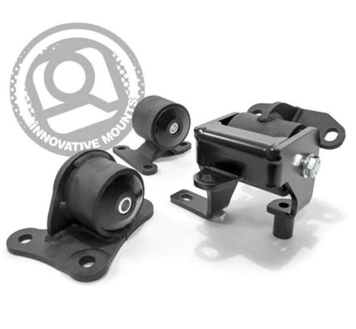 Innovative 97-01 Honda Prelude H/F Series Black Replacement Steel Mounts 75A Bushings - Bull Strap