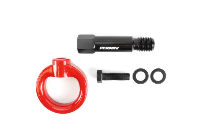 PERRIN 20-25 Toyota Supra Tow Hook Kit (Front) - Red - Bull Strap