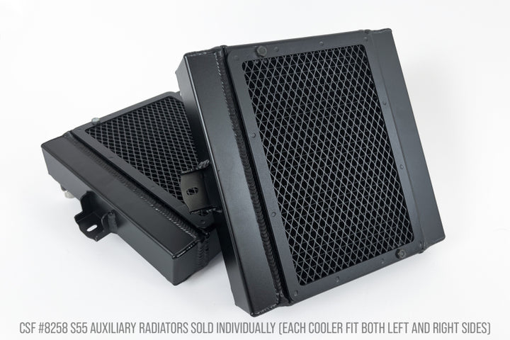 CSF BMW F8X M3/M4/M2C Auxiliary Radiators w/ Rock Guards (Sold Individually - Fits Left and Right - Bull Strap