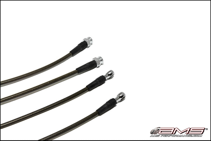AMS Performance 08-15 Mitsubishi EVO X Stainless Steel Brake Lines (4 Lines) - Bull Strap