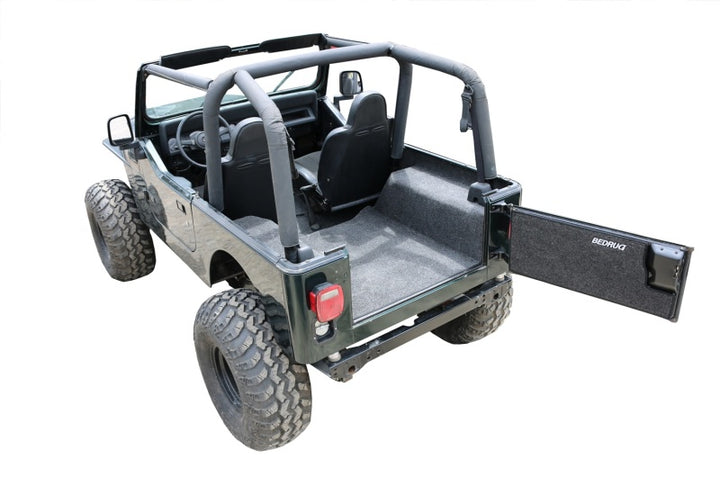 BedRug 87-95 Jeep YJ Rear Kit 4pc Cargo Kit (Incl Tailgate & Cargo Liner) - Bull Strap