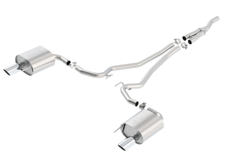 Borla Atak Cat Back 15-17 Ford Mustang 2.3L EcoBoost MT/AT 2.25in pipe 4in tip - Bull Strap