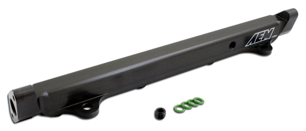 AEM 03-06 Evo 8 & 9 Black Fuel Rail - Bull Strap