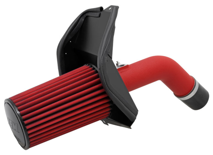 AEM 08-11 WRX/STi Wrinkle Red Cold Air Intake - Bull Strap