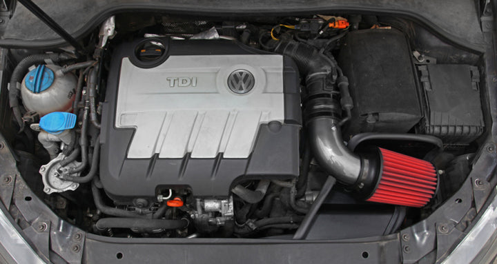 AEM 11-14 Volkswagen Jetta 2.0L L4 - Cold Air Intake System - Gunmetal Gray - Bull Strap
