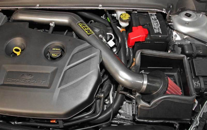 AEM 14-15 Ford Fusion 2.0L L4 Turbo - Cold Air Intake System - Gunmetal Gray - Bull Strap