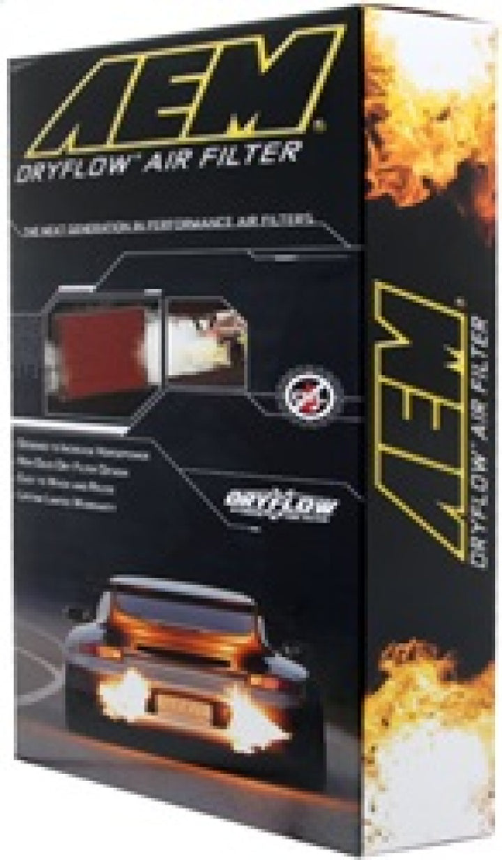 AEM 14.313in O/S L x 6.625in O/S W x 1.5in H DryFlow Air Filter - Bull Strap