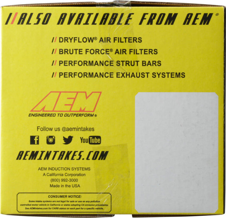 AEM 2013-2016 C.A.S. Nissan Sentra L4-1.8L F/I Aluminum Cold Air Intake - Bull Strap