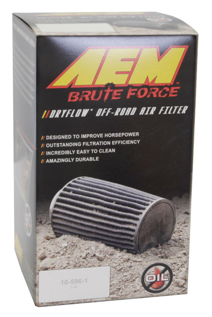 AEM 3.5 in x 9 in Dryflow Conical Air Filter - Bull Strap