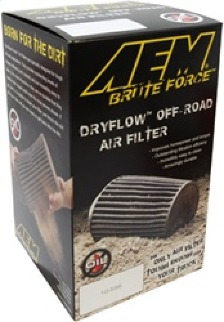AEM 3.5 in x 9 in Dryflow Conical Air Filter - Bull Strap