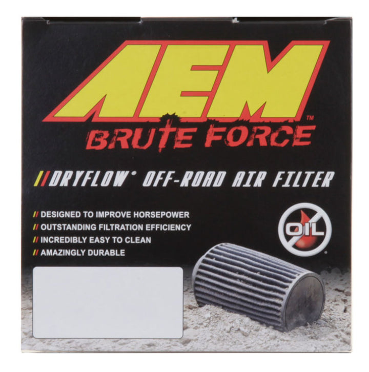 AEM 3.5 in x 9 in Dryflow Conical Air Filter - Bull Strap