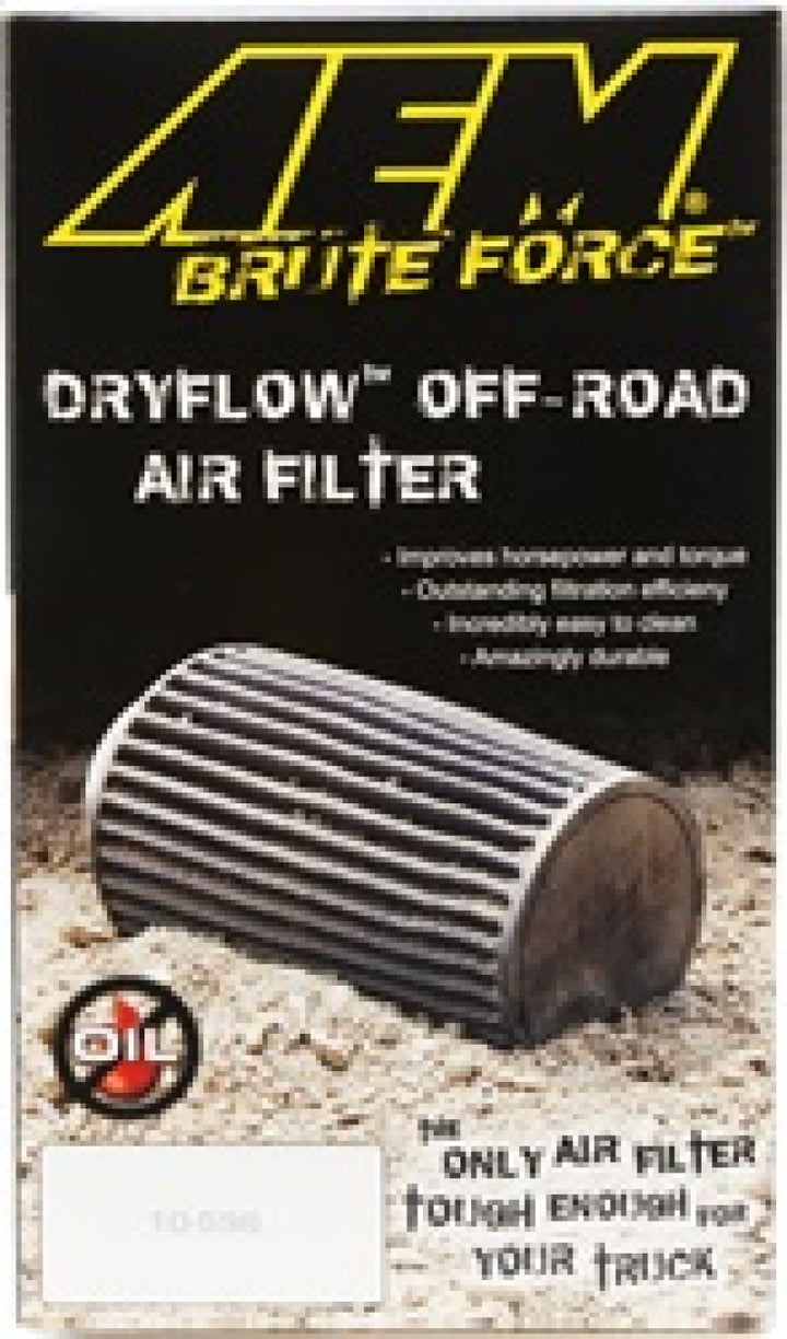 AEM 3.5 in x 9 in Dryflow Conical Air Filter - Bull Strap