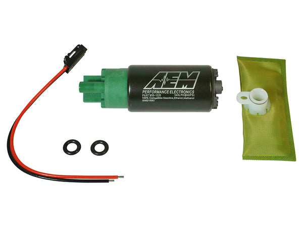 AEM 340LPH 65mm Fuel Pump Kit w/o Mounting Hooks - Ethanol Compatible - Bull Strap