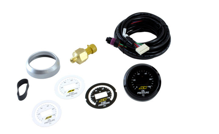 AEM 52mm Pressure (Oil or Fuel) Digital Gauge - Bull Strap