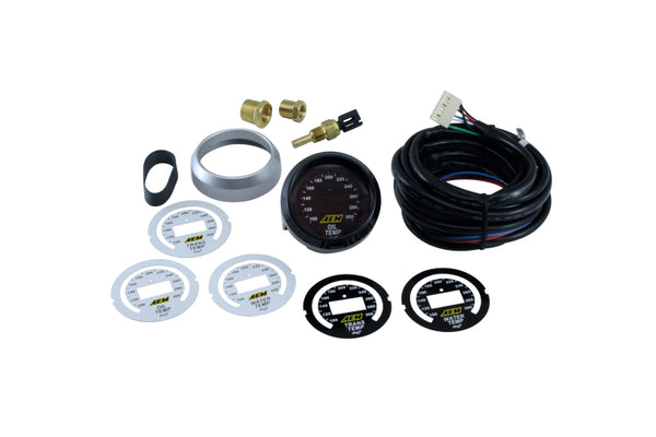 AEM 52mm Temperature (Transmission / Oil / Water) Digital Gauge - Bull Strap