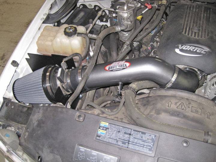 AEM 99-06 Chevy/GMC 5.3/6.0L Silver Brute Force Intake - Bull Strap