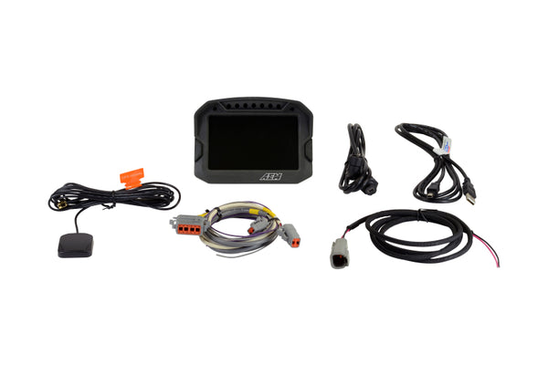AEM CD-5LG Carbon Logging Digital Dash Display w/ Internal 10Hz GPS & Antenna - Bull Strap