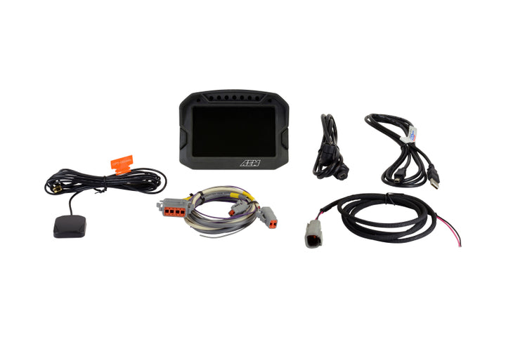 AEM CD-5LG Carbon Logging Digital Dash Display w/ Internal 10Hz GPS & Antenna - Bull Strap