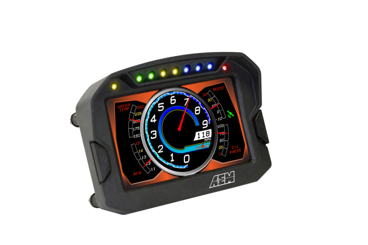 AEM CD-5LG Carbon Logging Digital Dash Display w/ Internal 10Hz GPS & Antenna - Bull Strap