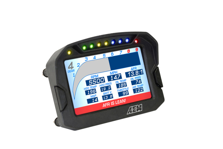 AEM CD-5LG Carbon Logging Digital Dash Display w/ Internal 10Hz GPS & Antenna - Bull Strap