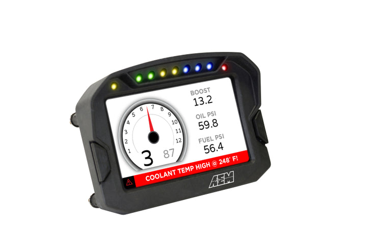 AEM CD-5LG Carbon Logging Digital Dash Display w/ Internal 10Hz GPS & Antenna - Bull Strap