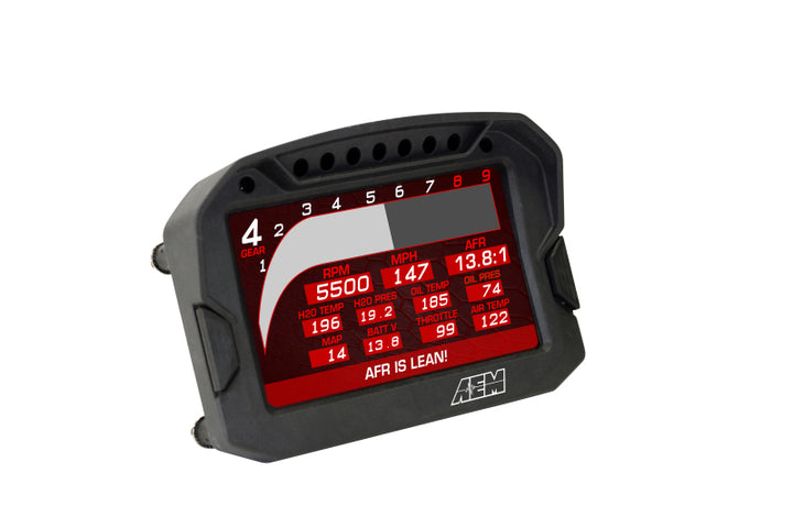 AEM CD-5LG Carbon Logging Digital Dash Display w/ Internal 10Hz GPS & Antenna - Bull Strap