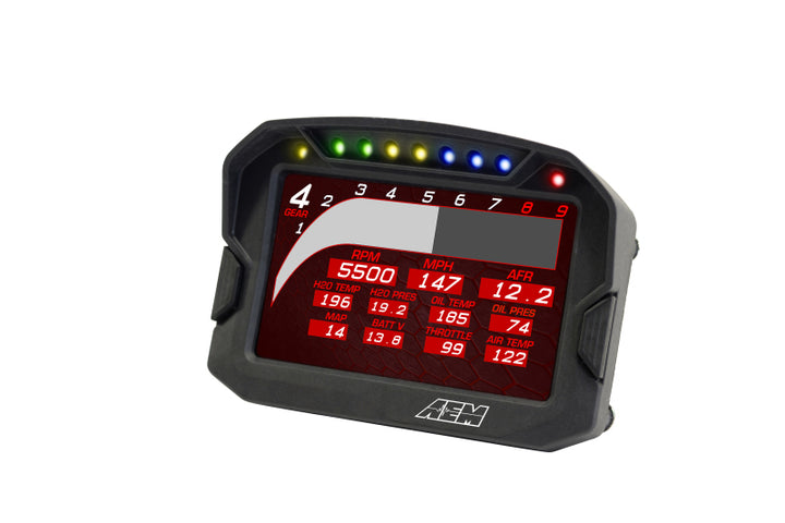 AEM CD-5LG Carbon Logging Digital Dash Display w/ Internal 10Hz GPS & Antenna - Bull Strap
