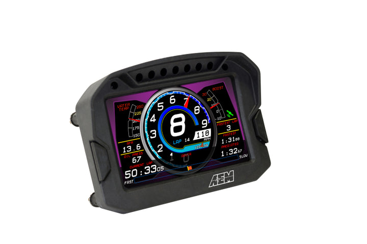 AEM CD-5LG Carbon Logging Digital Dash Display w/ Internal 10Hz GPS & Antenna - Bull Strap
