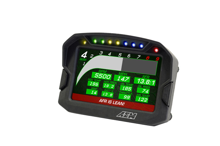 AEM CD-5LG Carbon Logging Digital Dash Display w/ Internal 10Hz GPS & Antenna - Bull Strap