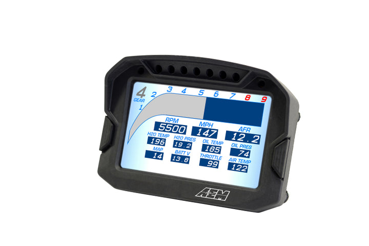 AEM CD-5LG Carbon Logging Digital Dash Display w/ Internal 10Hz GPS & Antenna - Bull Strap