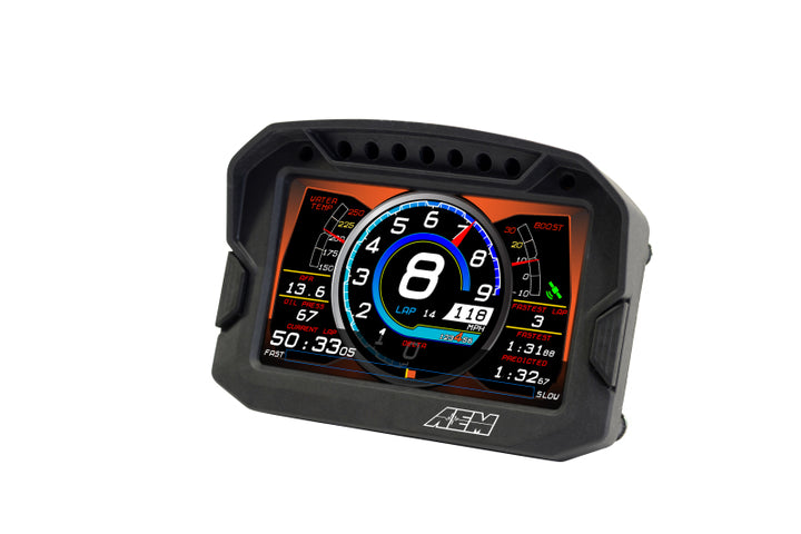 AEM CD-5LG Carbon Logging Digital Dash Display w/ Internal 10Hz GPS & Antenna - Bull Strap