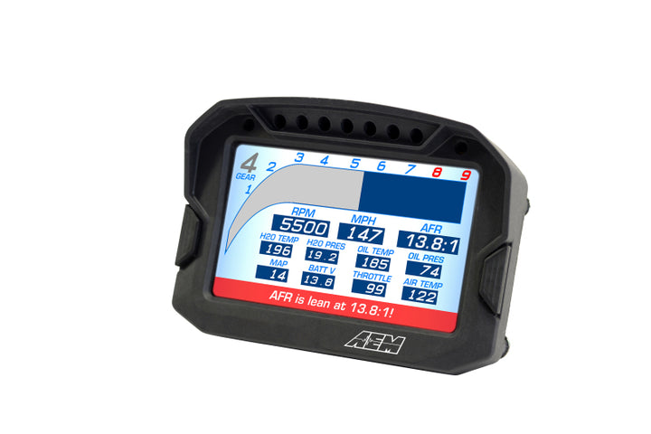 AEM CD-5LG Carbon Logging Digital Dash Display w/ Internal 10Hz GPS & Antenna - Bull Strap