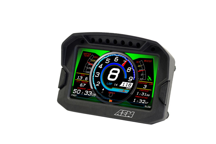 AEM CD-5LG Carbon Logging Digital Dash Display w/ Internal 10Hz GPS & Antenna - Bull Strap