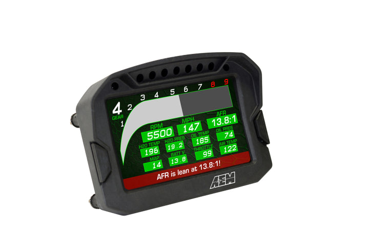 AEM CD-5LG Carbon Logging Digital Dash Display w/ Internal 10Hz GPS & Antenna - Bull Strap
