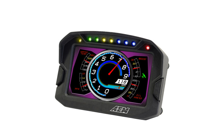 AEM CD-5LG Carbon Logging Digital Dash Display w/ Internal 10Hz GPS & Antenna - Bull Strap