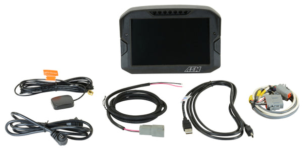 AEM CD-7 Logging GPS Enabled Race Dash Carbon Fiber Digital Display w/o VDM (CAN Input Only) - Bull Strap