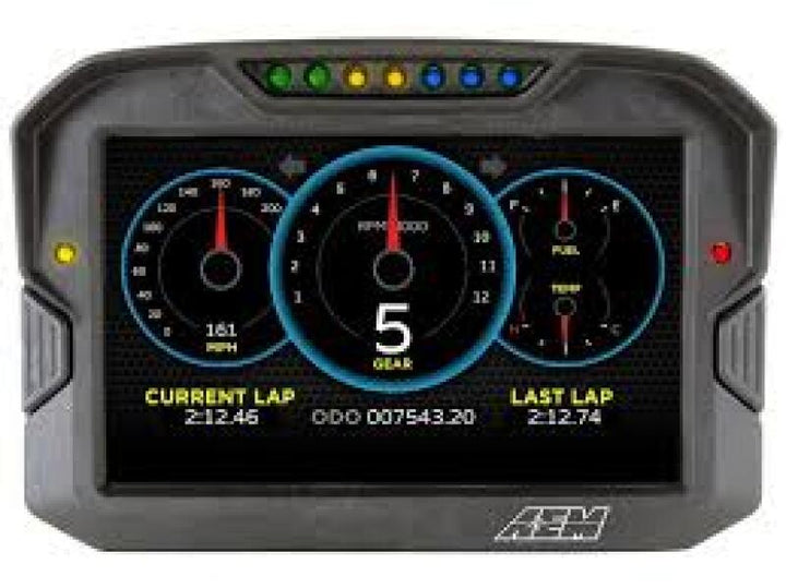 AEM CD-7 Logging GPS Enabled Race Dash Carbon Fiber Digital Display w/o VDM (CAN Input Only) - Bull Strap