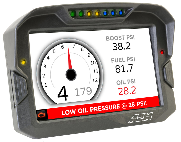 AEM CD-7 Logging GPS Enabled Race Dash Carbon Fiber Digital Display w/o VDM (CAN Input Only) - Bull Strap