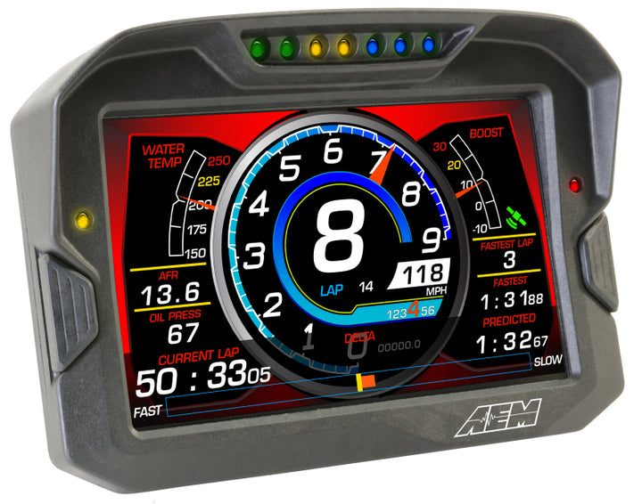 AEM CD-7 Logging GPS Enabled Race Dash Carbon Fiber Digital Display w/o VDM (CAN Input Only) - Bull Strap