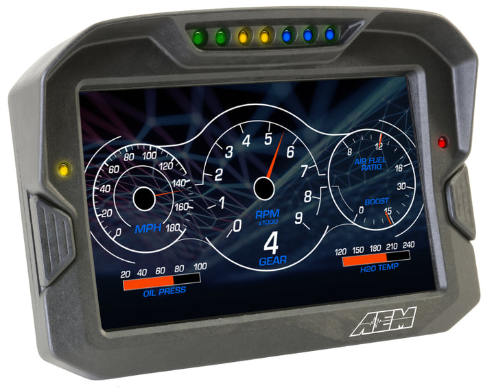 AEM CD-7 Logging GPS Enabled Race Dash Carbon Fiber Digital Display w/o VDM (CAN Input Only) - Bull Strap