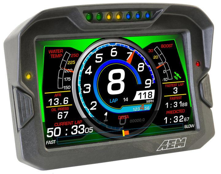 AEM CD-7 Logging GPS Enabled Race Dash Carbon Fiber Digital Display w/o VDM (CAN Input Only) - Bull Strap