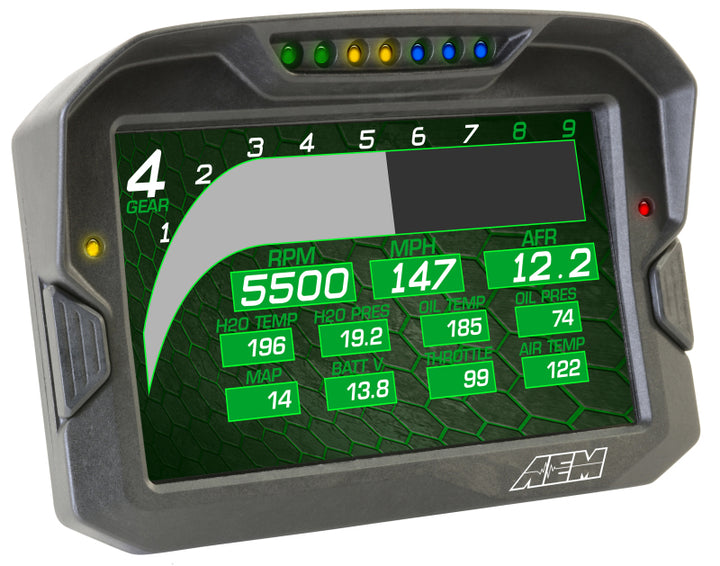 AEM CD-7 Logging GPS Enabled Race Dash Carbon Fiber Digital Display w/o VDM (CAN Input Only) - Bull Strap